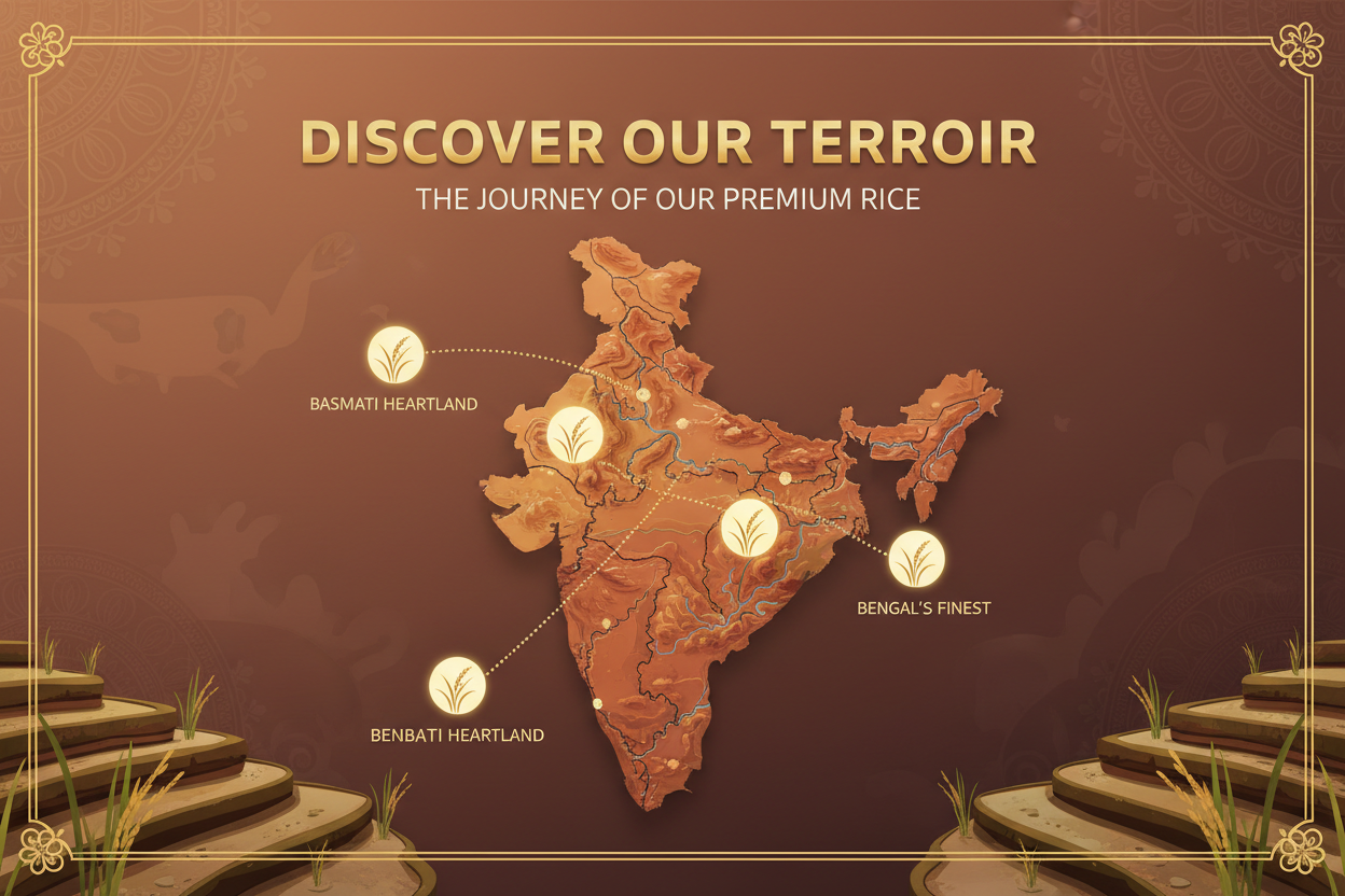3. Interactive Origin Map (Section Intro)

Headline:
Explore the Mitti of Origin

Text:
Click on any region to discover its story — the soil, the climate, the farmers, and the heritage that make your food truly special.

CTA: Open Map.  generate